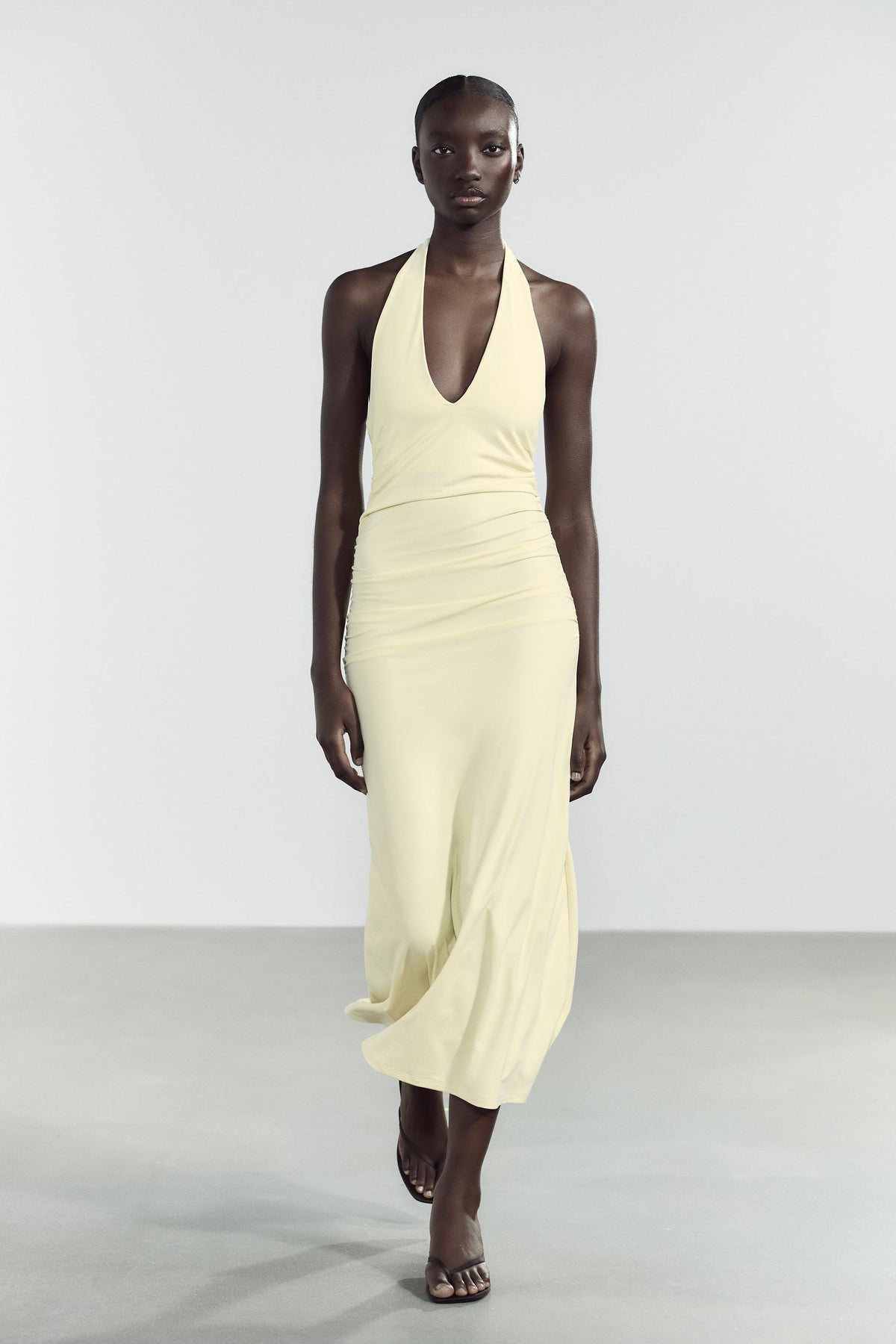 POLYAMIDE HALTER LONG DRESS