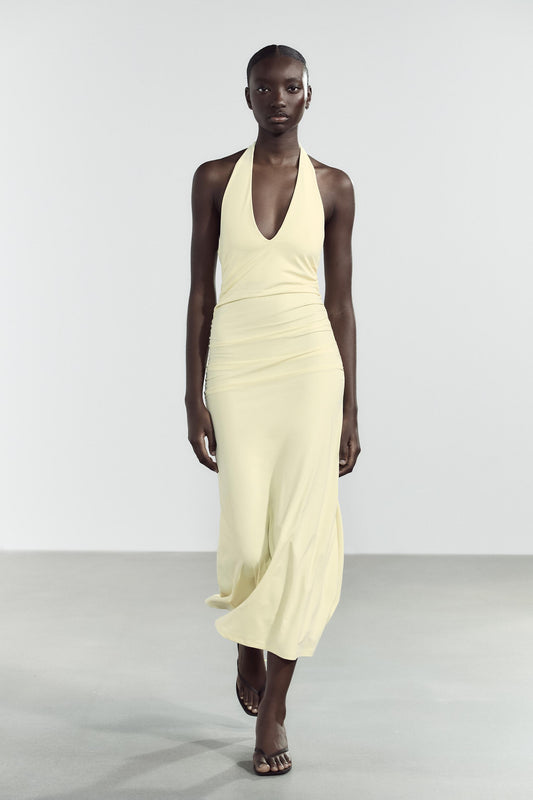 POLYAMIDE HALTER LONG DRESS