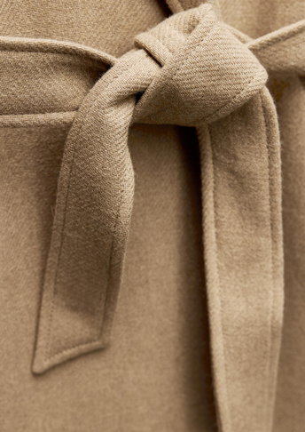 LONGLINE BELTED WOOL BLEND COAT